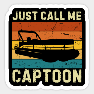 Just Call Captoon Pontoon Captain Art Sticker